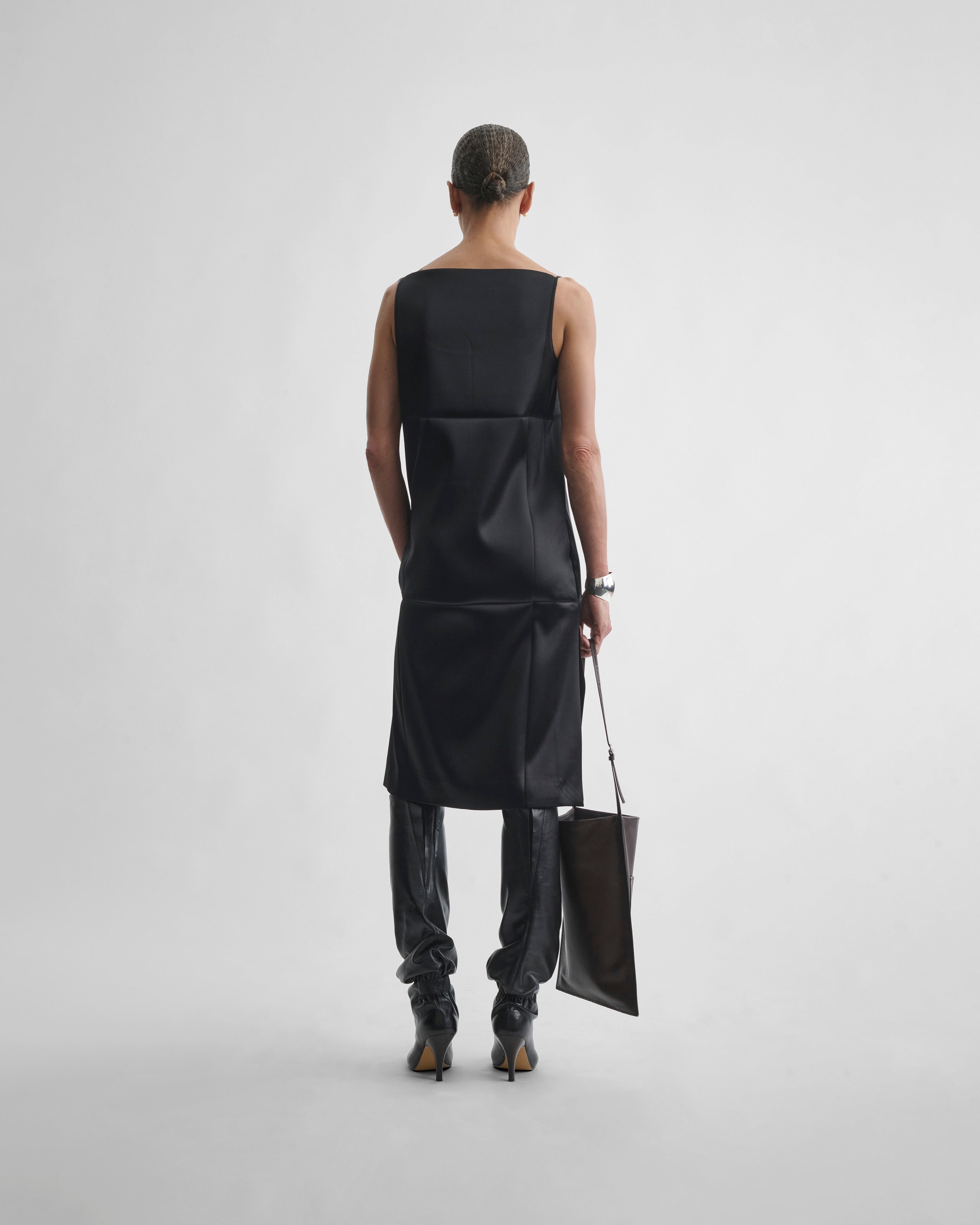 leather tank dress Commando Faux Leather Midi Tank Dress in Black