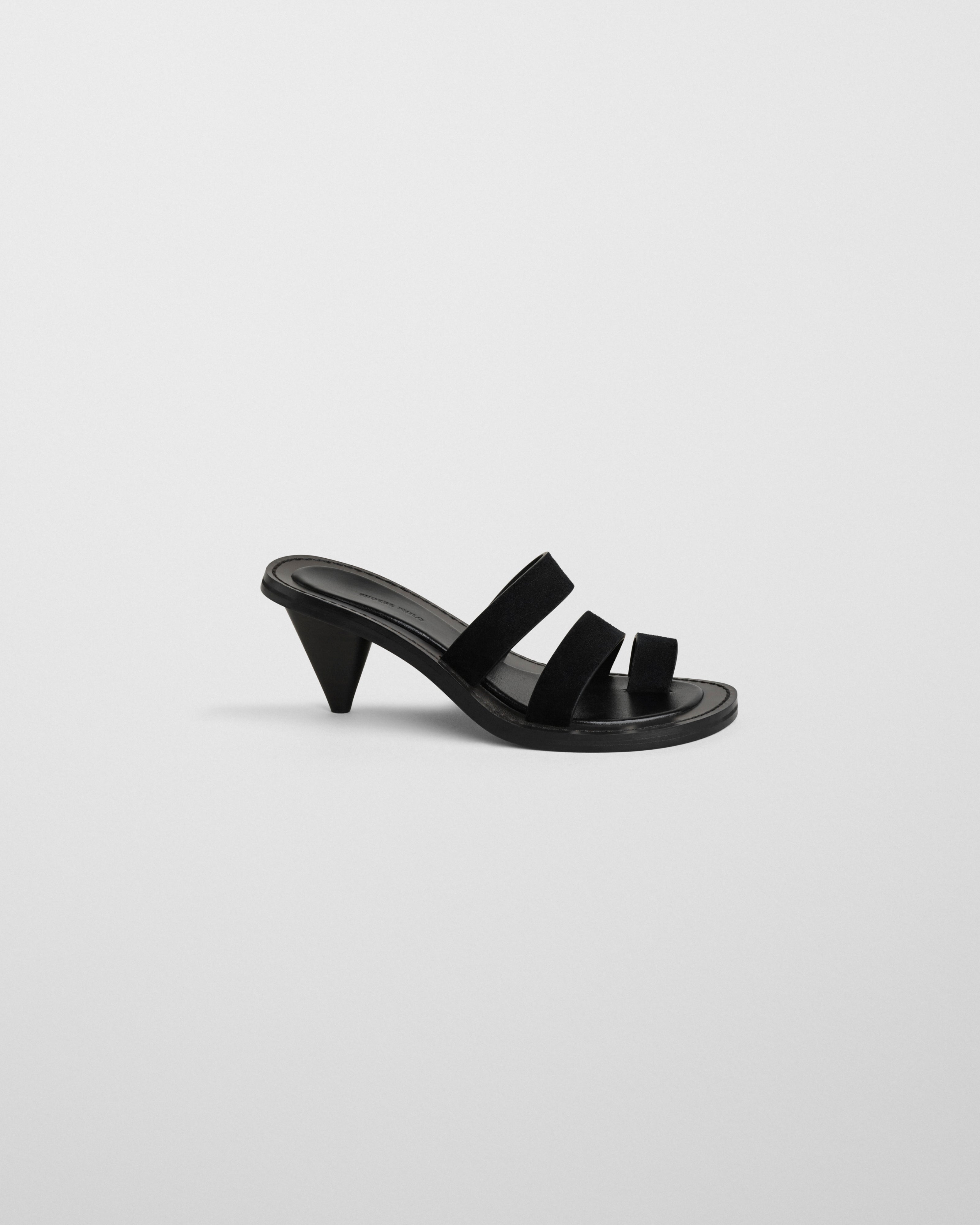 PHOEBE PHILO | STRAP MULE | black suede