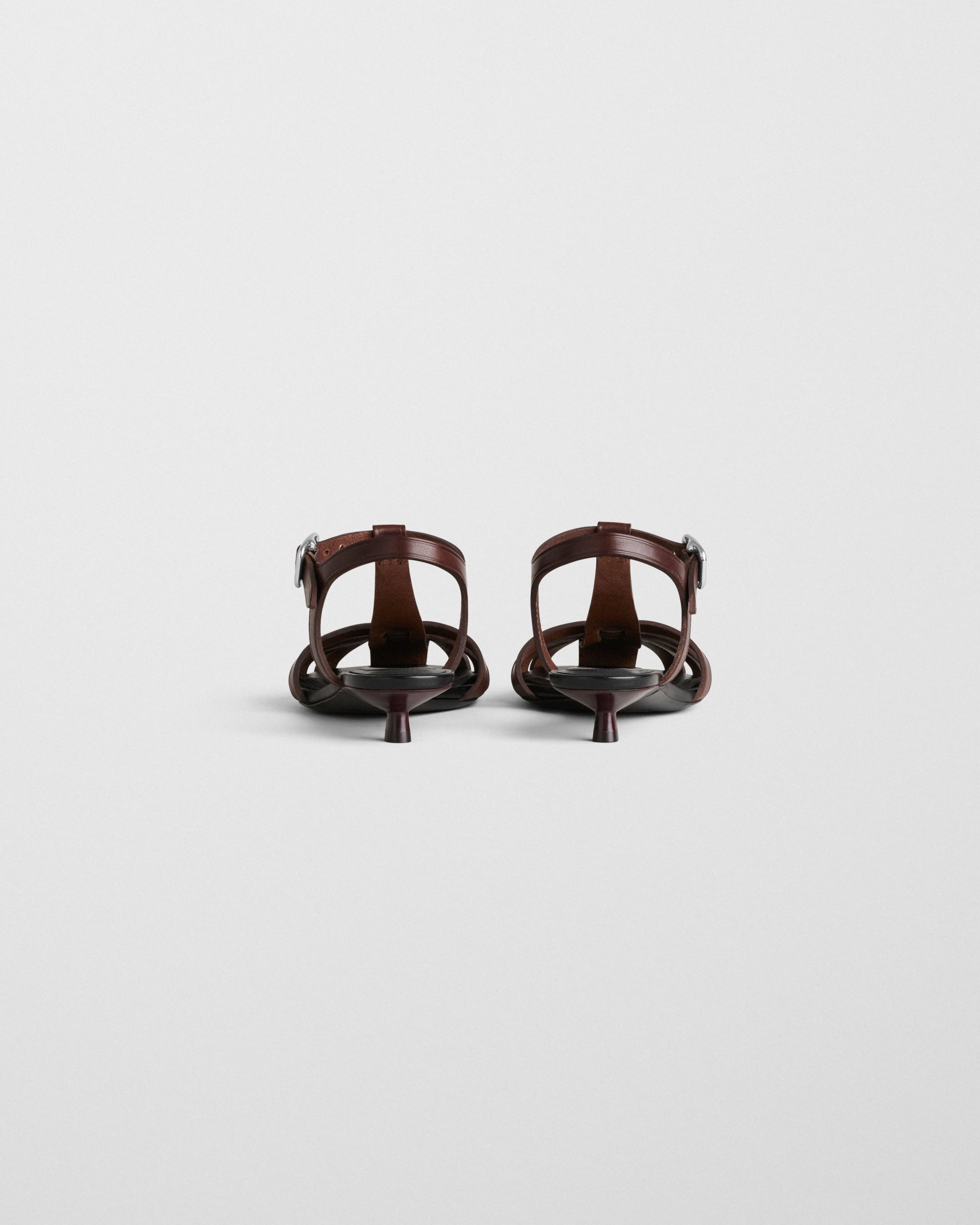 Flat back image of TIDE SANDAL in umber leather