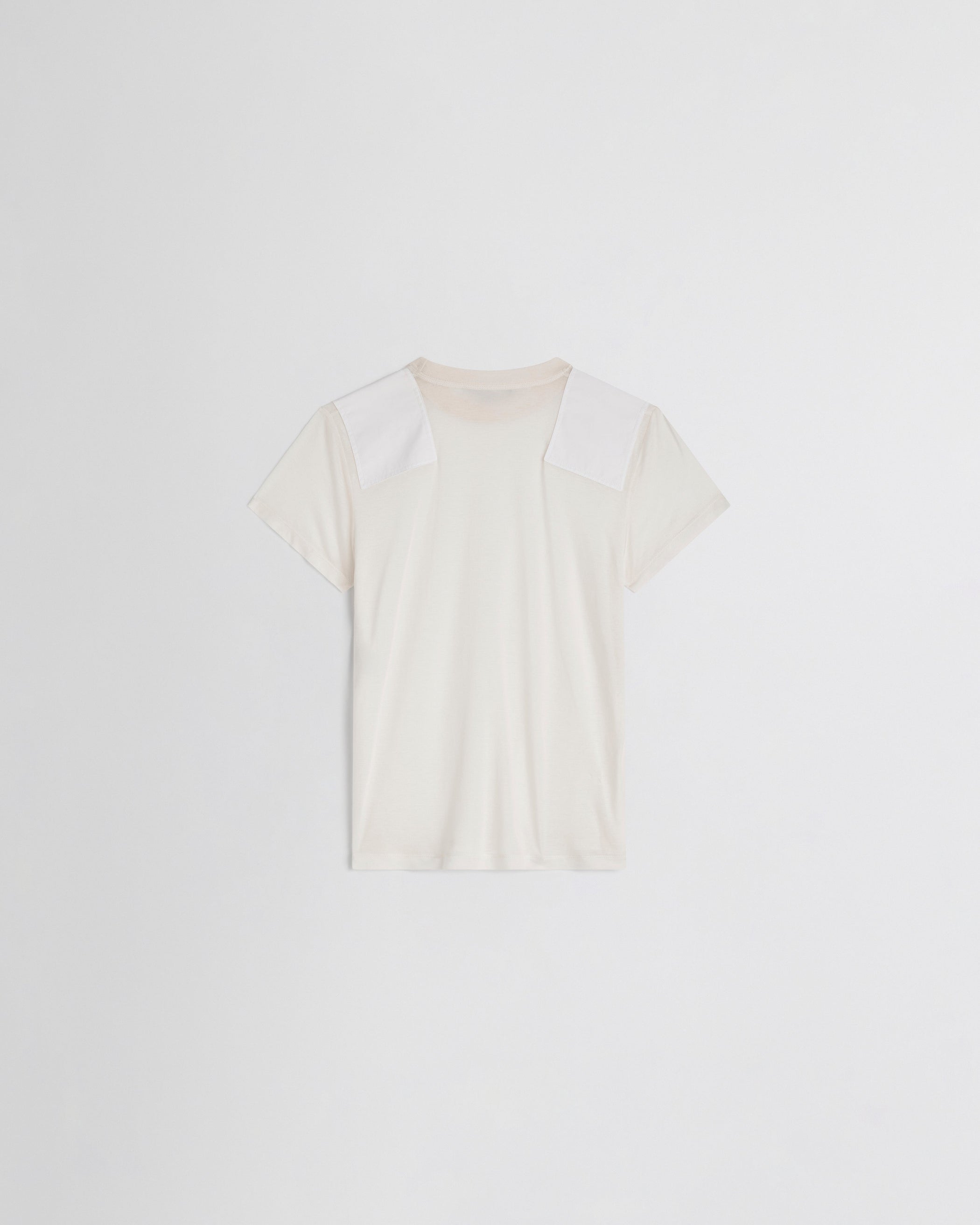 Flat back view of PATCH T-SHIRT in acid ivory cotton