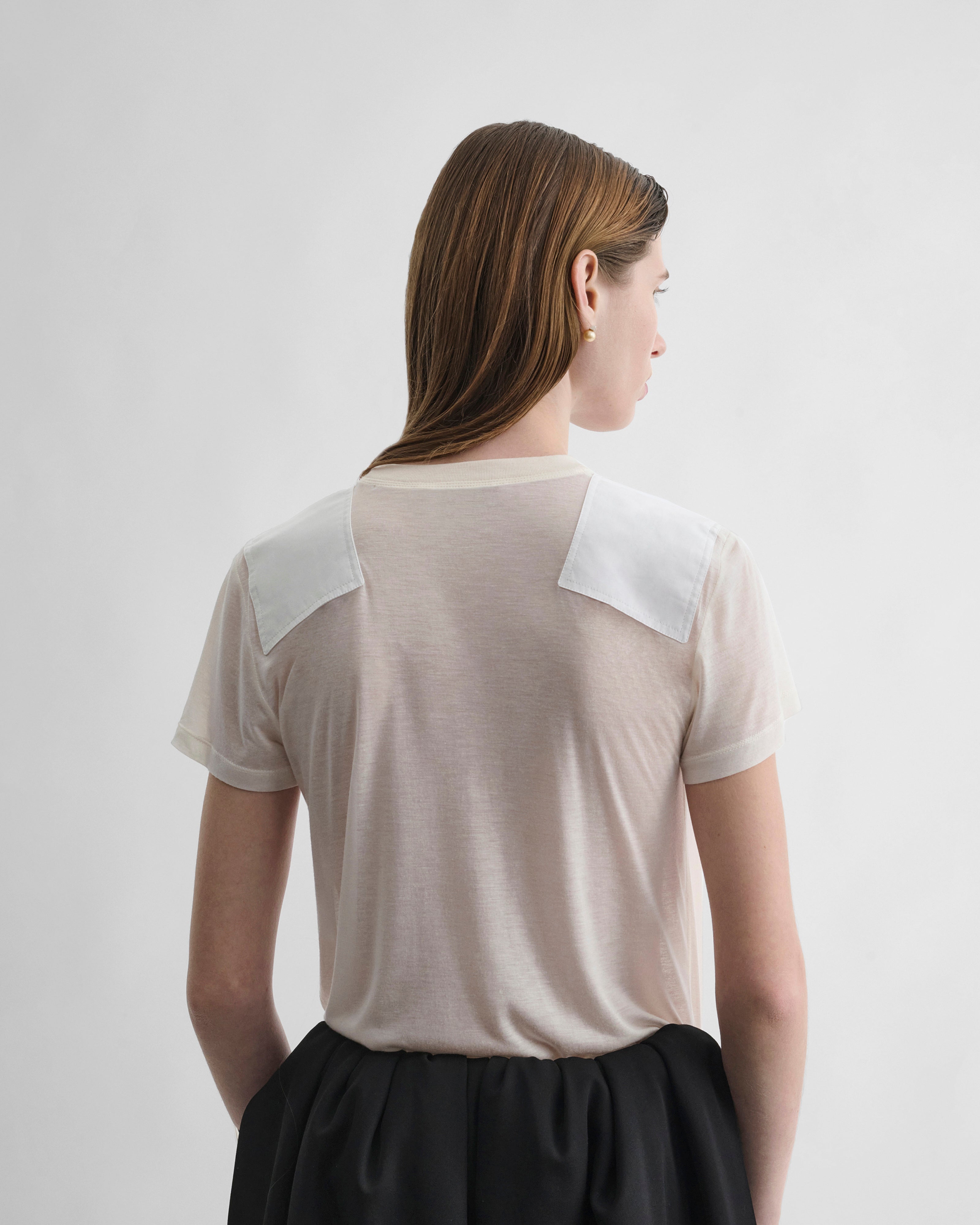 PHOEBE PHILO US | PATCH T-SHIRT | acid ivory cotton
