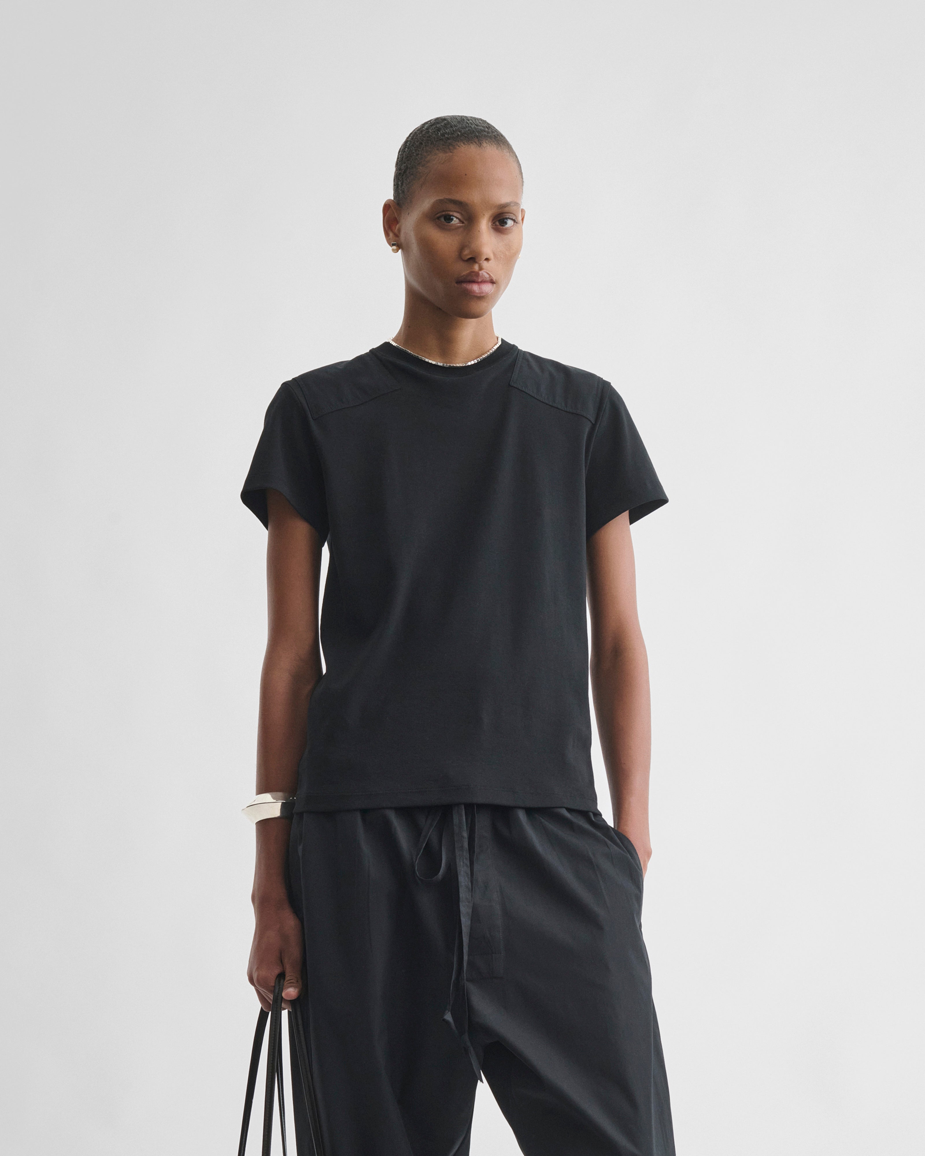 PHOEBE PHILO US | PATCH T-SHIRT | black cotton