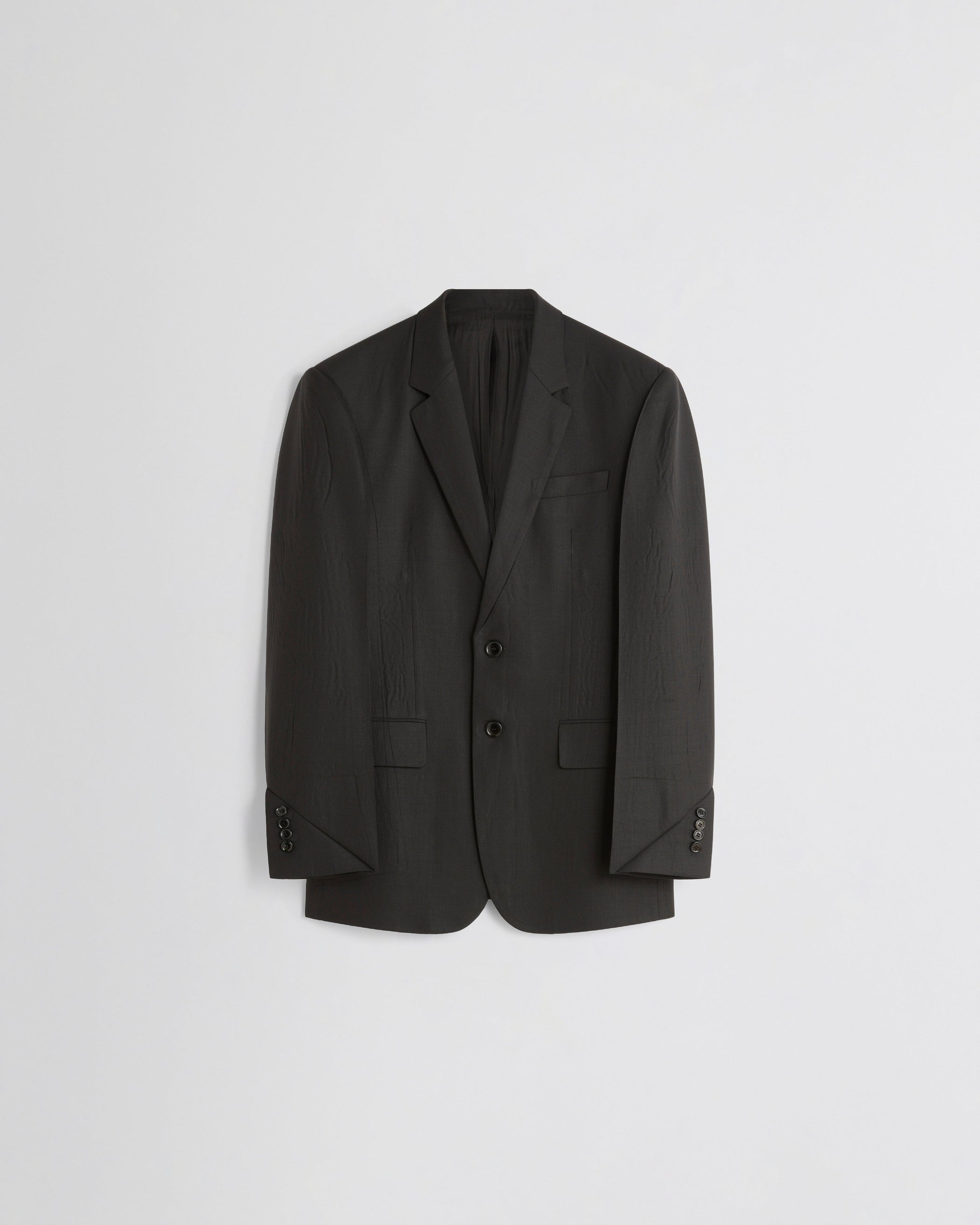 Front view of NEAPOLITAN JACKET in green bronze wool