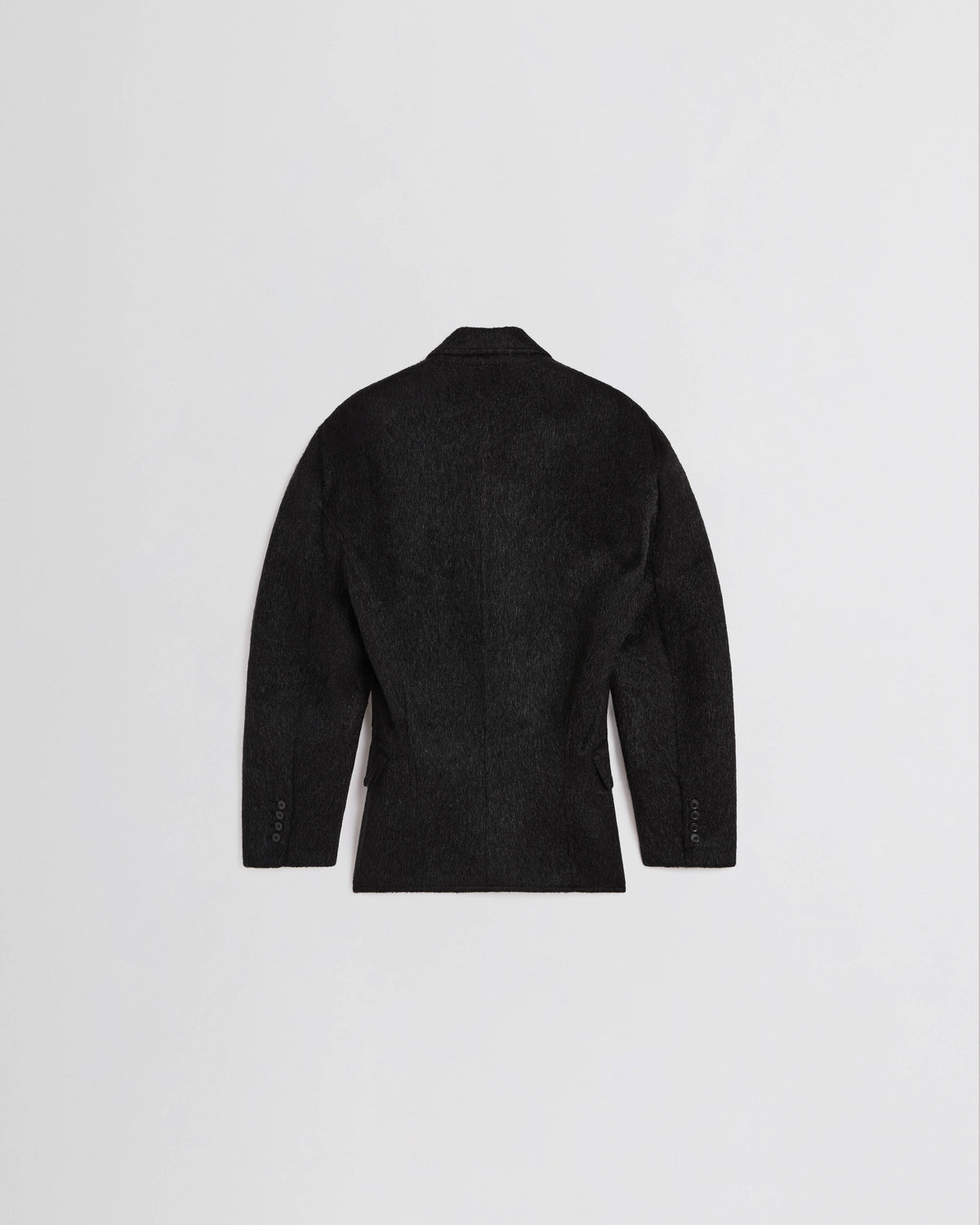 Back view of Front view of KINKED JACKET in anthracite wool