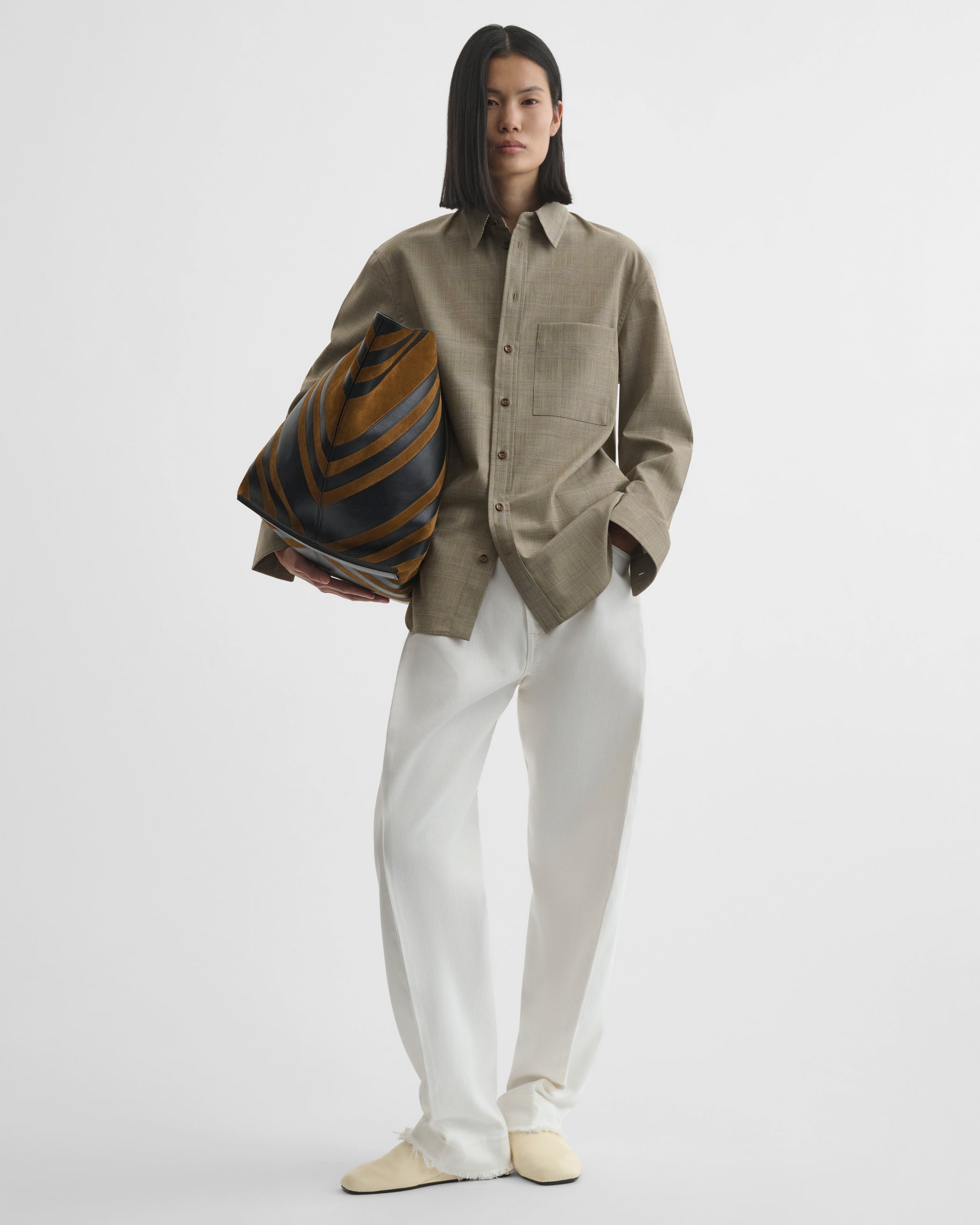 CLASSIC SHIRT | brown-beige wool