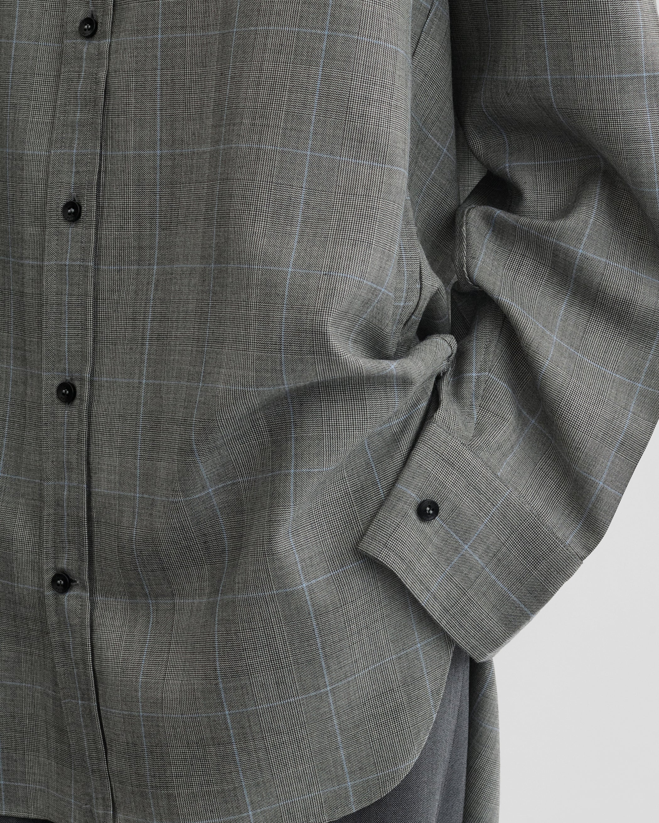ELONGATED SHIRT | black-blue wool